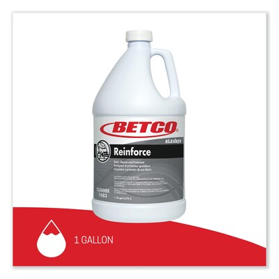 Betco Reinforce Floor Cleaner and Protectant, Lemon Scent, 1 Gal. Bottle, 4/Carton (BET16830400)