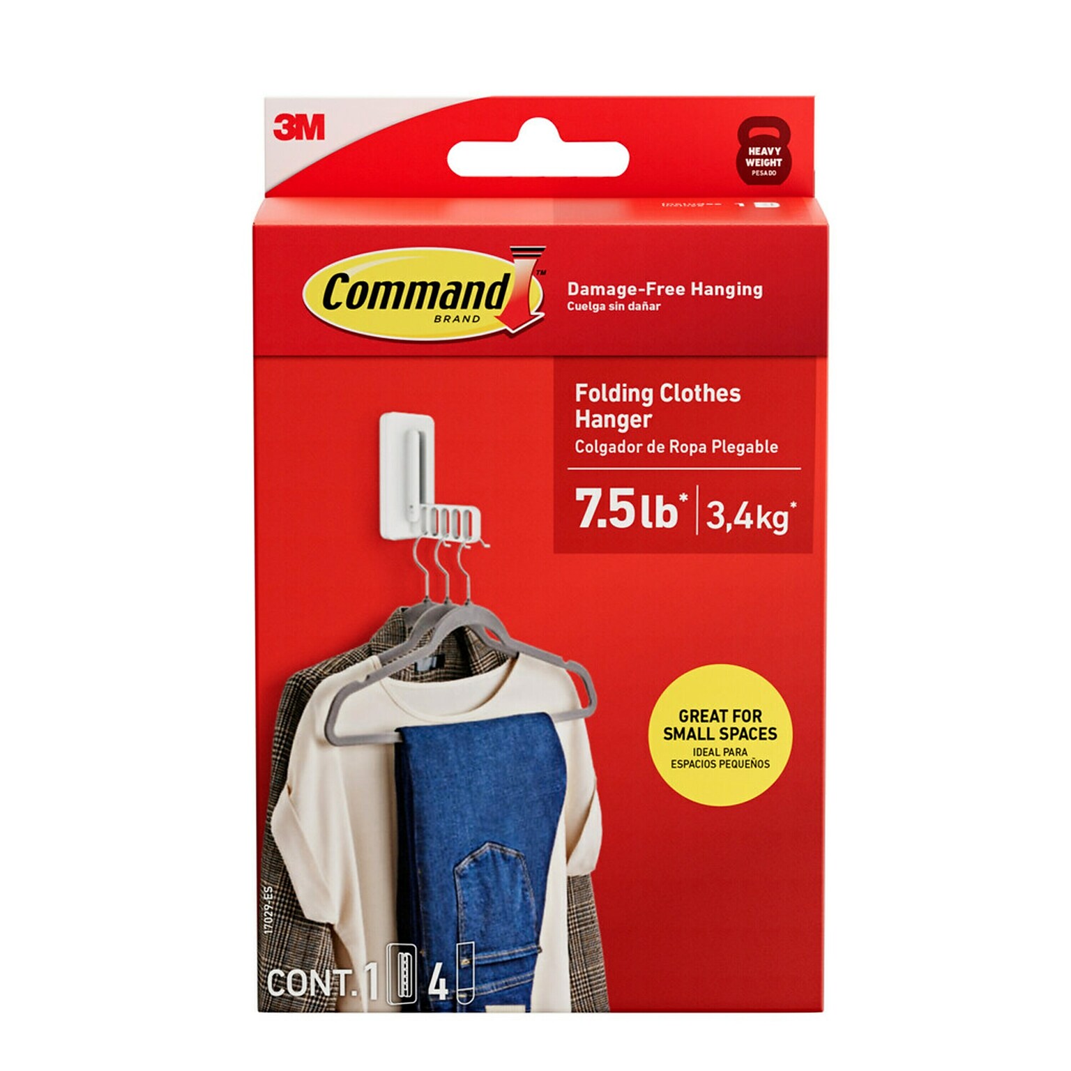 Command Hanging Strip, 7.5 lb, White, 5/Pack (17029-ES)
