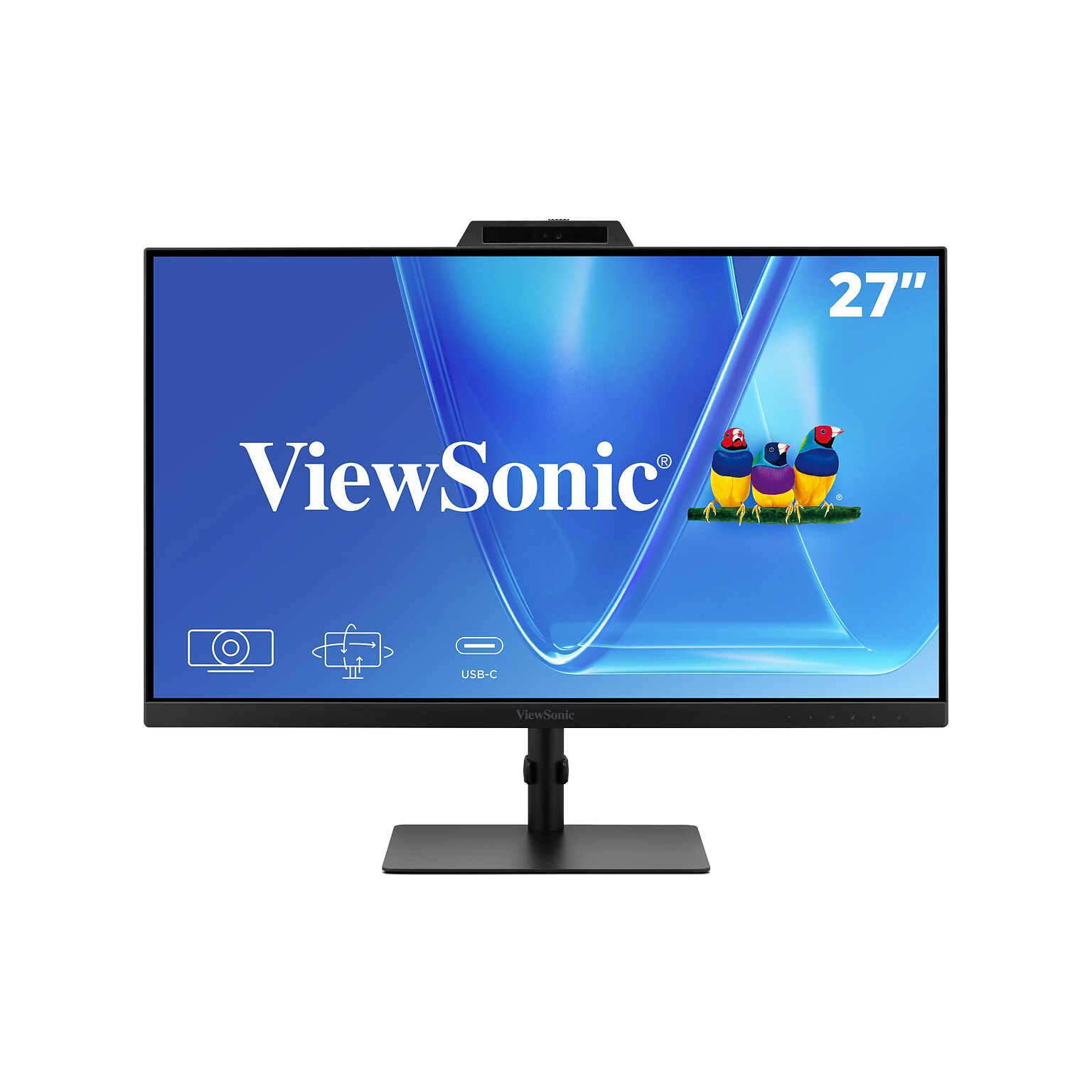 ViewSonic 27 FHD 120Hz LCD Monitor, Built-In Speaker & Webcam, Height Adjustable, Black (VG2741V)