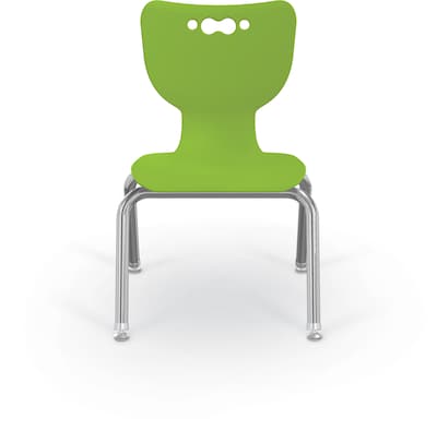 MooreCo 12" Hierarchy Student Chair with 4 Legs, Green/Chrome Base (703673595315)