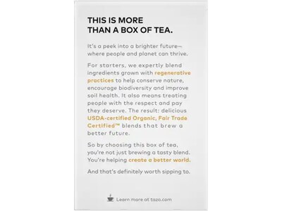 Tazo Black Tea, Tea Bag, 1.5 Oz., 16/Box (10794522003058)