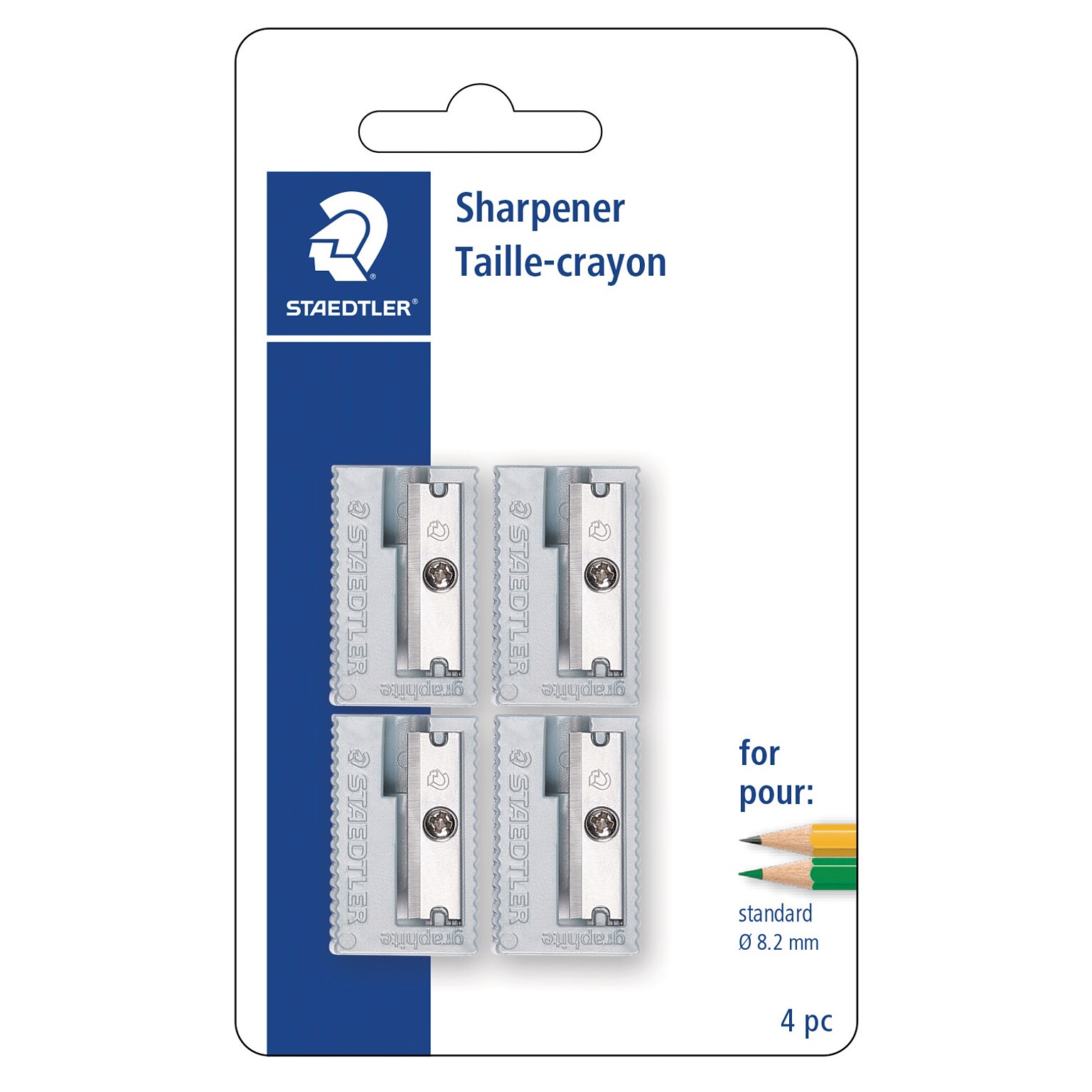 Staedtler Manual Pencil Sharpener, Silver, 4/Pack (510581BKA6)
