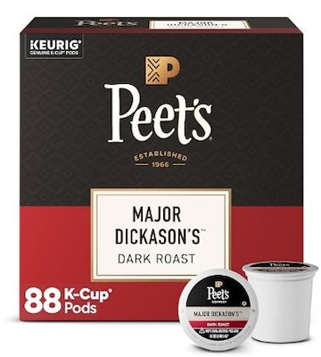 Peets Coffee Major Dickasons Blend Coffee Keurig® K-Cup® Pods, Dark Roast, 88/Carton (65470)