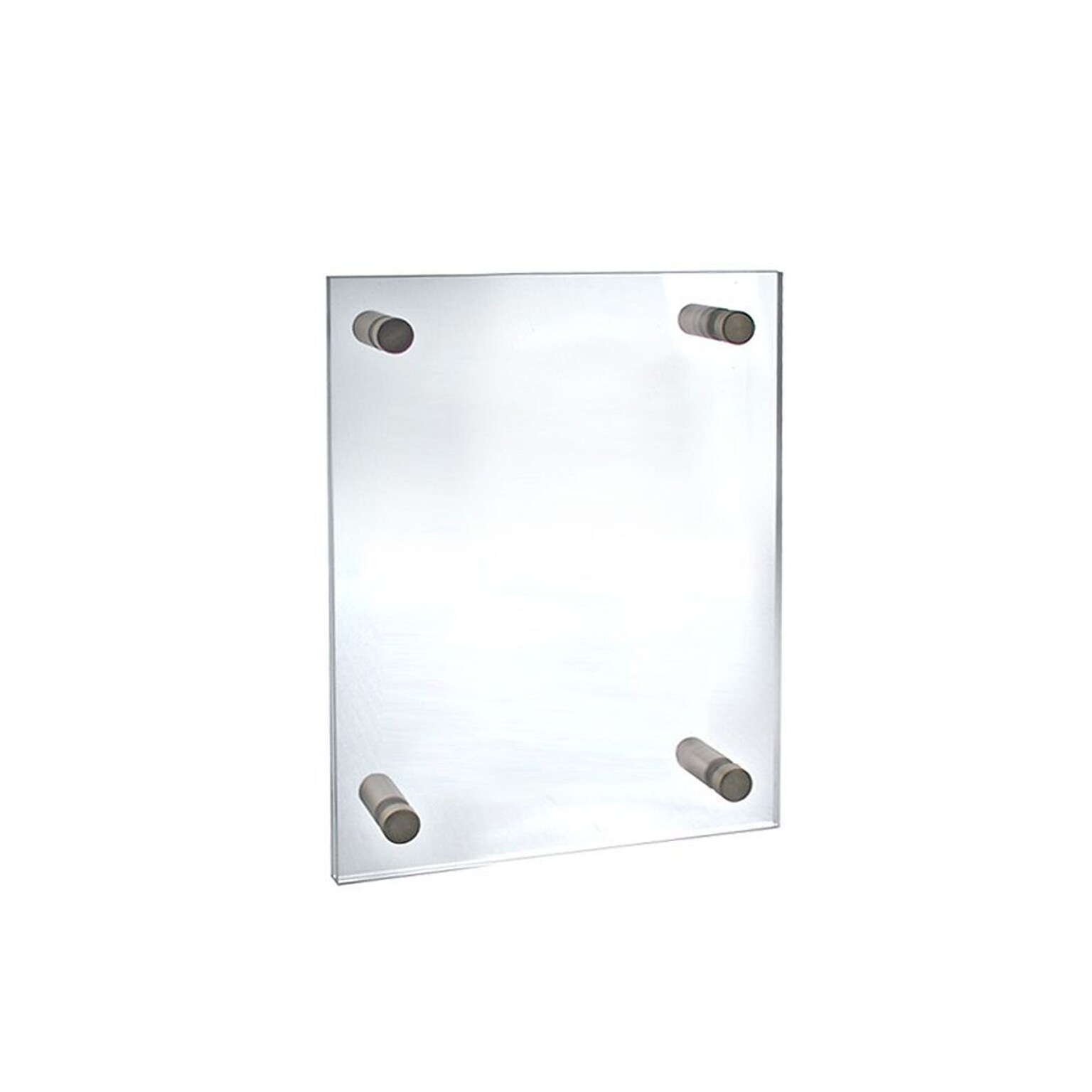 Azar  8.5 x 11 Floating Frame Sign Holder, Wall Mounted, Vertical/Horizontal, Front Loading, Silver Acrylic (105514)