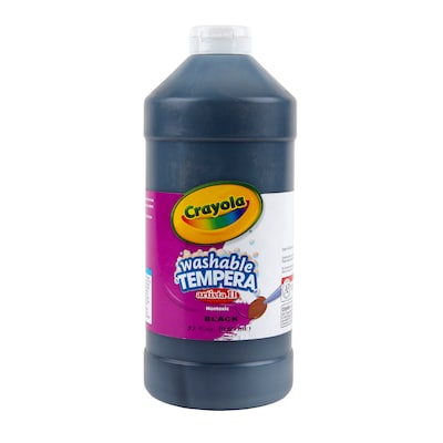Crayola Artista II Washable Tempera Paint, Black, 32 oz., 3/Bundle (BIN543132051-3)