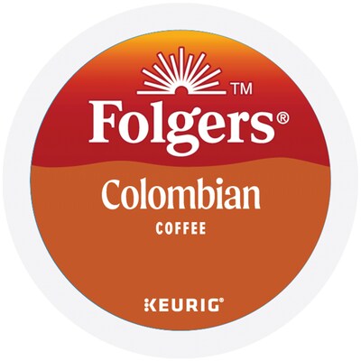 Folgers 100% Colombian Coffee, Keurig K-Cup Pod, Medium Roast, 24/Box, 4 Boxes/Carton (6659CT)