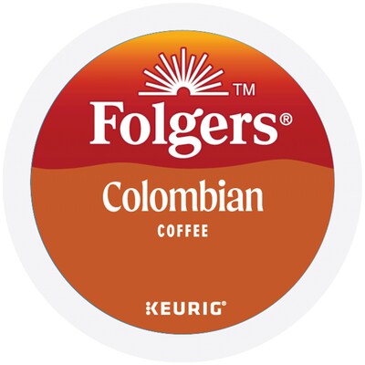 Folgers 100% Colombian Coffee, Keurig K-Cup Pod, Medium Roast, 24/Box, 4 Boxes/Carton (6659CT)