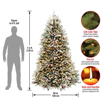 National Tree Company Snowy Dunhill® Fir Artificial Christmas Trees DUF-300-75