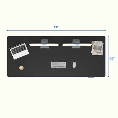 FlexiSpot E7 Commercial 72''W Electric Rectangular Adjustable Standing Desk, Black/White (E7WCOM7230-B)