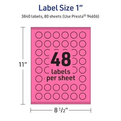 Avery Hemp Starburst Laser/Inkjet Multipurpose Labels, 1", Off-White (3840/Box)