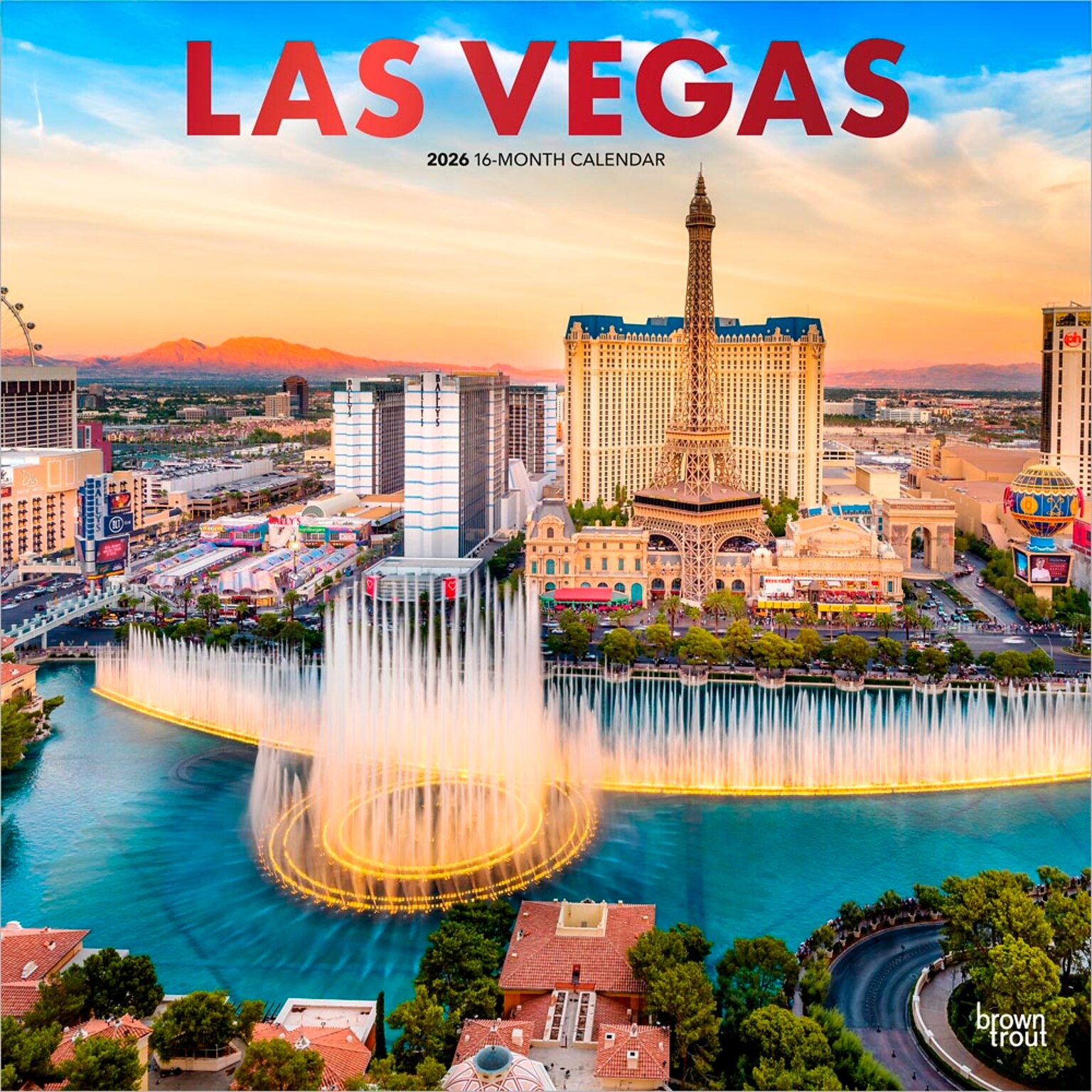 2026 BrownTrout Las Vegas 12 x 12 Monthly Wall Calendar (9798330704347)
