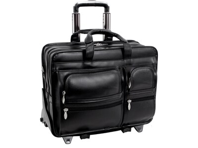 McKleinUSA CLINTON 17 Leather Rolling Laptop Bag, Brown (88444)