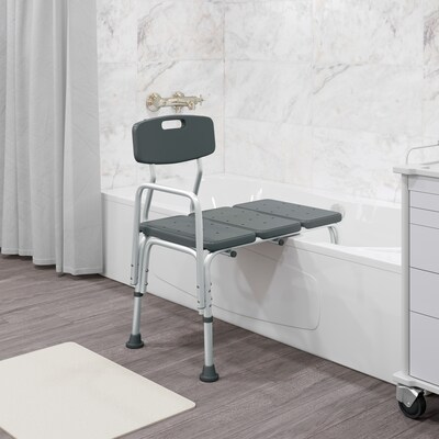 Flash Furniture Adjustable Bath & Shower Transfer Bench, Gray (DCHY3510LGRY)