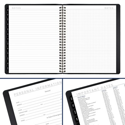 2026 AT-A-GLANCE Contemporary 7" x 8.75" Monthly Planner, Faux Leather Cover, Black (70-120X-05-26)