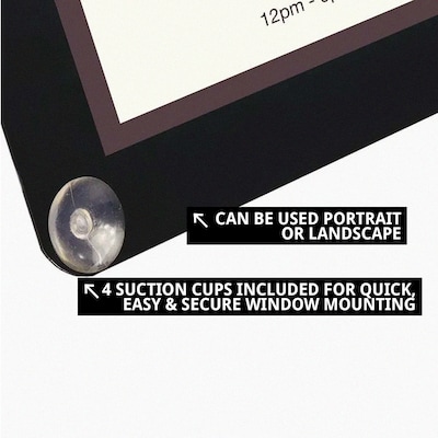 Azar Document Holder, Window-Hanging, Vertical/Horizontal, Side Loading Plastic, 2/Pack (106697-BLK-2PK)