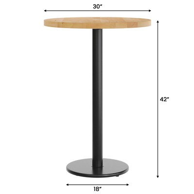 Flash Furniture Bennett 30" Round Wooden Commercial Indoor Table, Natural Top/Black Base (GSFRD30NTTR18B)