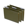 Quill Brand® 100% Recycled Premium Reinforced 3-Tab Hanging File Folders, Letter Size, Green, 25/Box