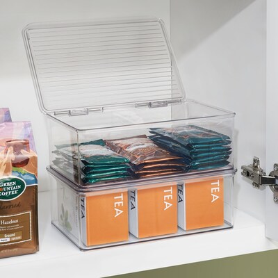 iDESIGN Hinged-Lid Organizers, Clear, 4/Set (27813M4)