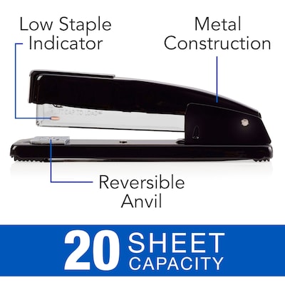 Swingline Commercial Desktop Stapler, 20-Sheet Capacity, Staples Included, Black /Pack (SWI44420)