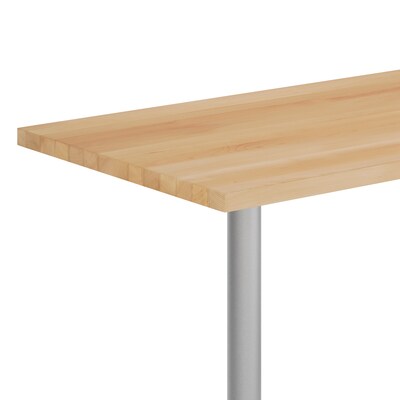 Flash Furniture Bennett Wooden Commercial Indoor Table, 30" x 60", Natural Top/Silver Base (GSF3060NTT2222S)