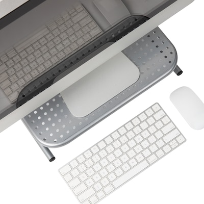Mind Reader Ventilated Desktop Organizer Monitor Stand, Silver, 2/Pack (2METMONST-SIL)