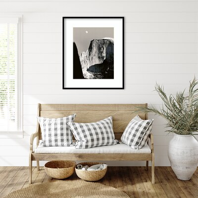 Amanti Art Moon Over Half Dome by Ansel Adams Wood Framed Wall Art Print, 31" x 37" (A42675524636)
