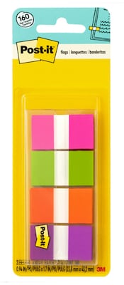 Post-it Flags, .94 Wide, Assorted Colors, 160 Flags/Pack (680-PGOP2)