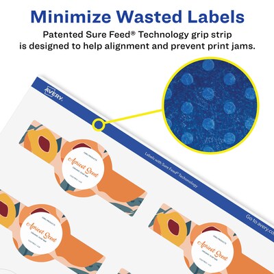 Avery Laser/Inkjet Decorative Edge Multipurpose Labels, 1.5" x 3.5", White, 250 Labels/Pack (94122)