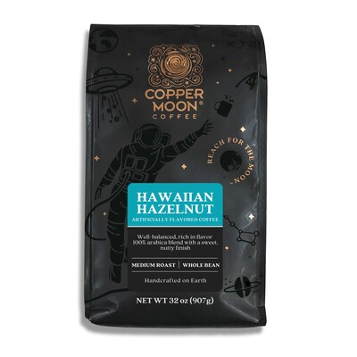 Copper Moon Hawaiian Hazelnut Beans Coffee, Medium Roast, 32 oz. (260286)