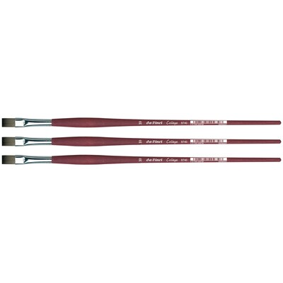 da Vinci COLLEGE Oil and Acrylic Synthetic Student Flat Brush, 3 Brushes/Pack (DVXVA874010-3)