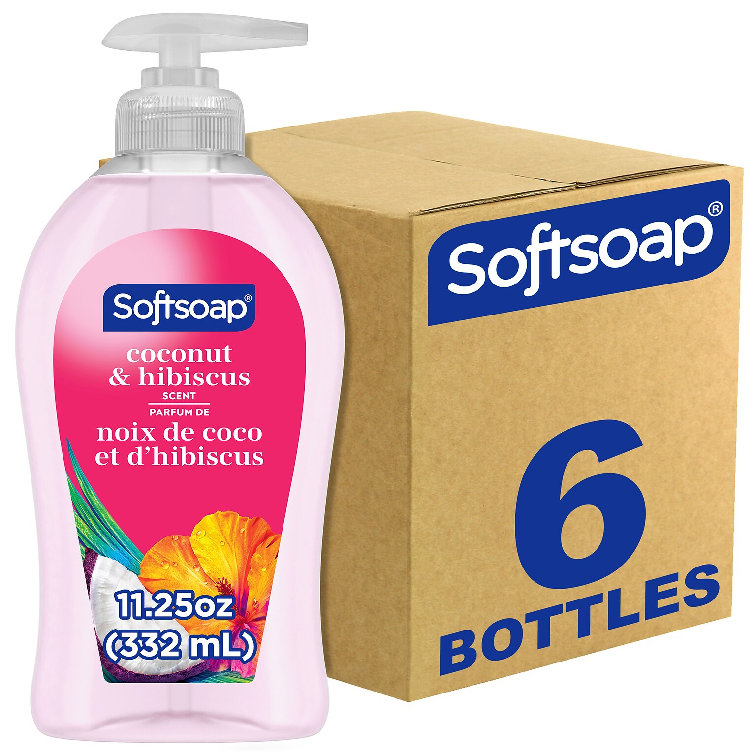 Softsoap Liquid Hand Soap, Coconut & Hibiscus Scent, 11.25 Fl. Oz., 6/Carton (US07157ACT)