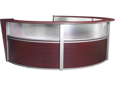 Regency Marque 142"W Curved Reception Desk Workstation, Mahogany (77314MH)