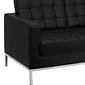 Flash Furniture HERCULES Lacey Series 57" LeatherSoft Loveseat with Stainless Steel Frame, Black (ZBLACEY8312LSBK)