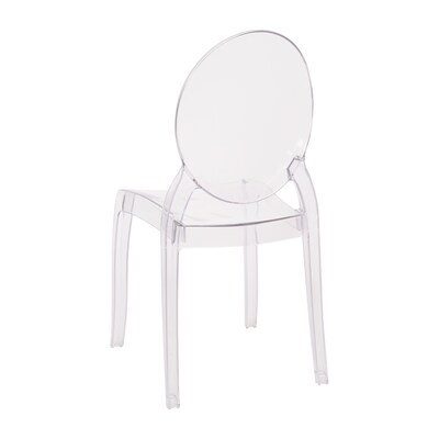 Flash Furniture Revna Resin Banquet & Event Ghost Chairs, Armless, Transparent Crystal, 4/Pack (ZHGHOSTOVR4)