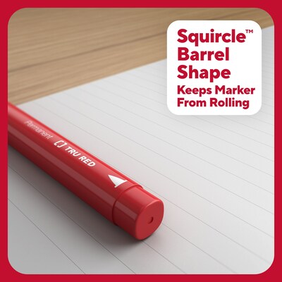 TRU RED™ Permanent Marker, Fine Tip, Assorted, 12/Pack (TR54530)
