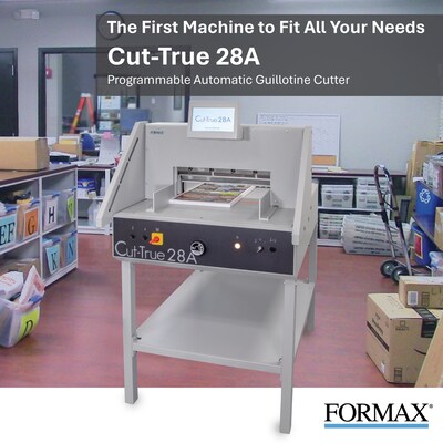 Formax Cut-True 28A 18.9 Automatic Electric Guillotine Paper Cutter with LED Laser Line, Gray (CUT-