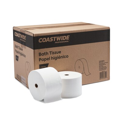 Coastwide Professional™ J-Series 1-Ply Small Core Bath Tissue, White, 3000 Sheets/Roll, 18 Rolls/Car