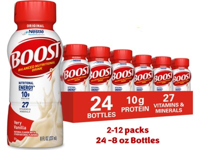 Boost Original Very Vanilla Nutritional Drink, 8 oz., 12 Bottles/Pack, 2 Packs/Carton (12485232)