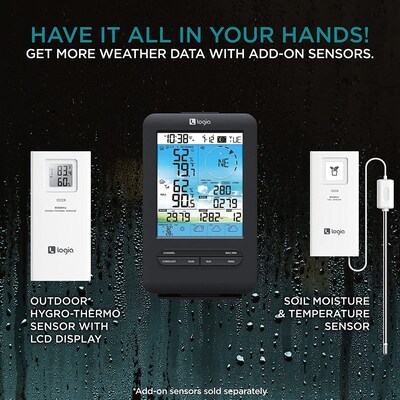 Logia 7-in-1 Wireless Weather Station w/ 4-Day Forecast, Wi-Fi, Solar Cell & Display Console (LOWSC713SWB)