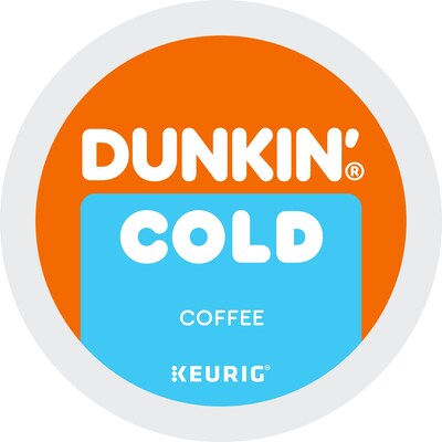 Dunkin' Cold Iced Coffee Keurig® K-Cup® Pods, Medium Dark Roast, 22/Box (5000369251)