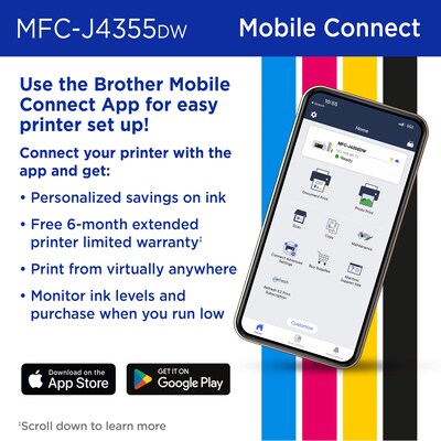 Brother INKvestment  MFC-J4355DW Wireless Color All-In-One Inkjet Printer, Best for Home Office