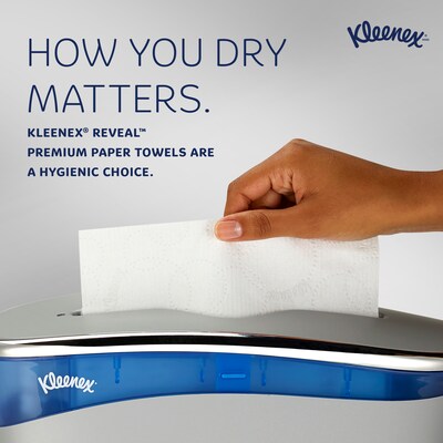 Kleenex Reveal Multifold Paper Towels, 2-Ply, White, 150 Sheets/Pack, 16 Packs/Carton (46321)