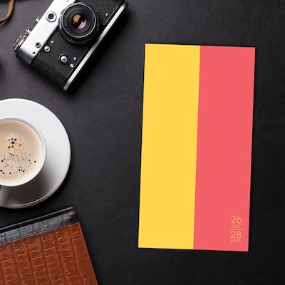 2026-2028 Willow Creek 3.5" x 6.5" Academic Weekly & Monthly Planner, Lemon & Blush (65440)