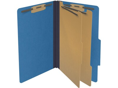 Medical Arts Press Pressboard Classification Folder, 2 Dividers, 2" Expansion, Legal Size, Royal Blue, 10/Box