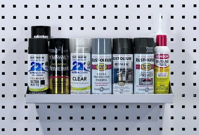 Triton Products LocHook 18" W x 6.5" D White Steel Pegboard Shelf (56186-WHT)