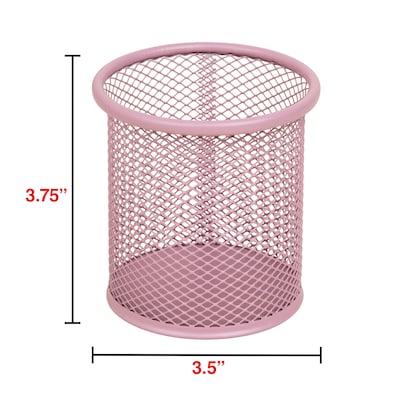 Staples Metal Mesh Pen Cup, Dusty Pink (ST63817)
