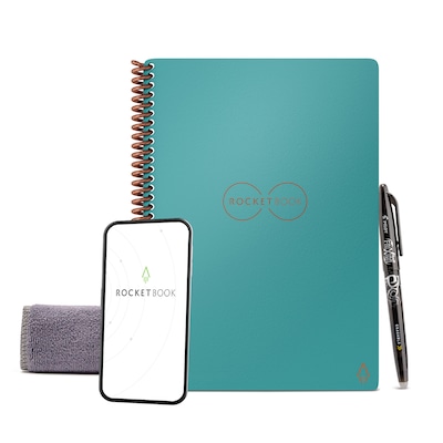 Rocketbook Core Reusable Smart Notebook, 6 x 8.8, Dot-Grid Ruled, 36 Pages, Teal (EVR-E-RC-CCE-FR)