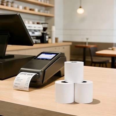 Staples Adding Machine Paper Roll, 1-Ply, 2 3/4" x 128', 10/Pack (28388/67717)