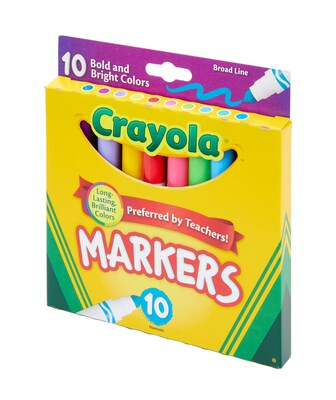 Crayola Markers, Broad Tip, Assorted, 10/Pack (58-7725)
