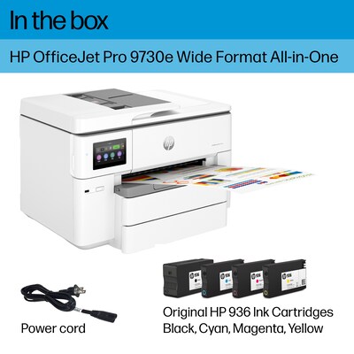 HP OfficeJet Pro 9730e Wide Format Wireless All-in-One Color Printer, Best for Office, 3 Months FREE INK with HP+ (537P6A)